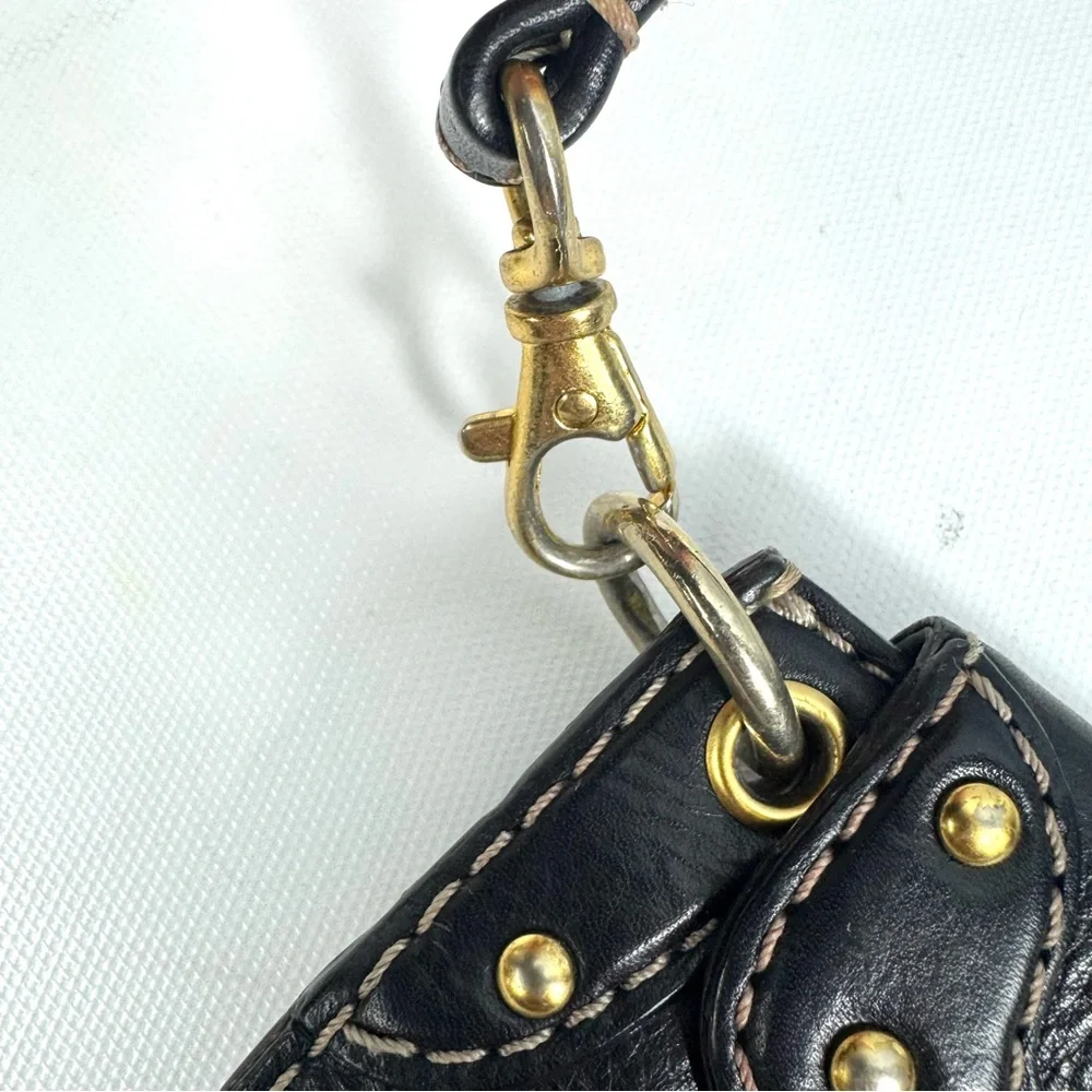 MICHAEL Kors Uptown Astor Blk Leather Stud Mini Purse Wristlet Shoulder Belt Bag